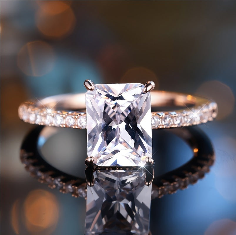 Rectangular White Ring