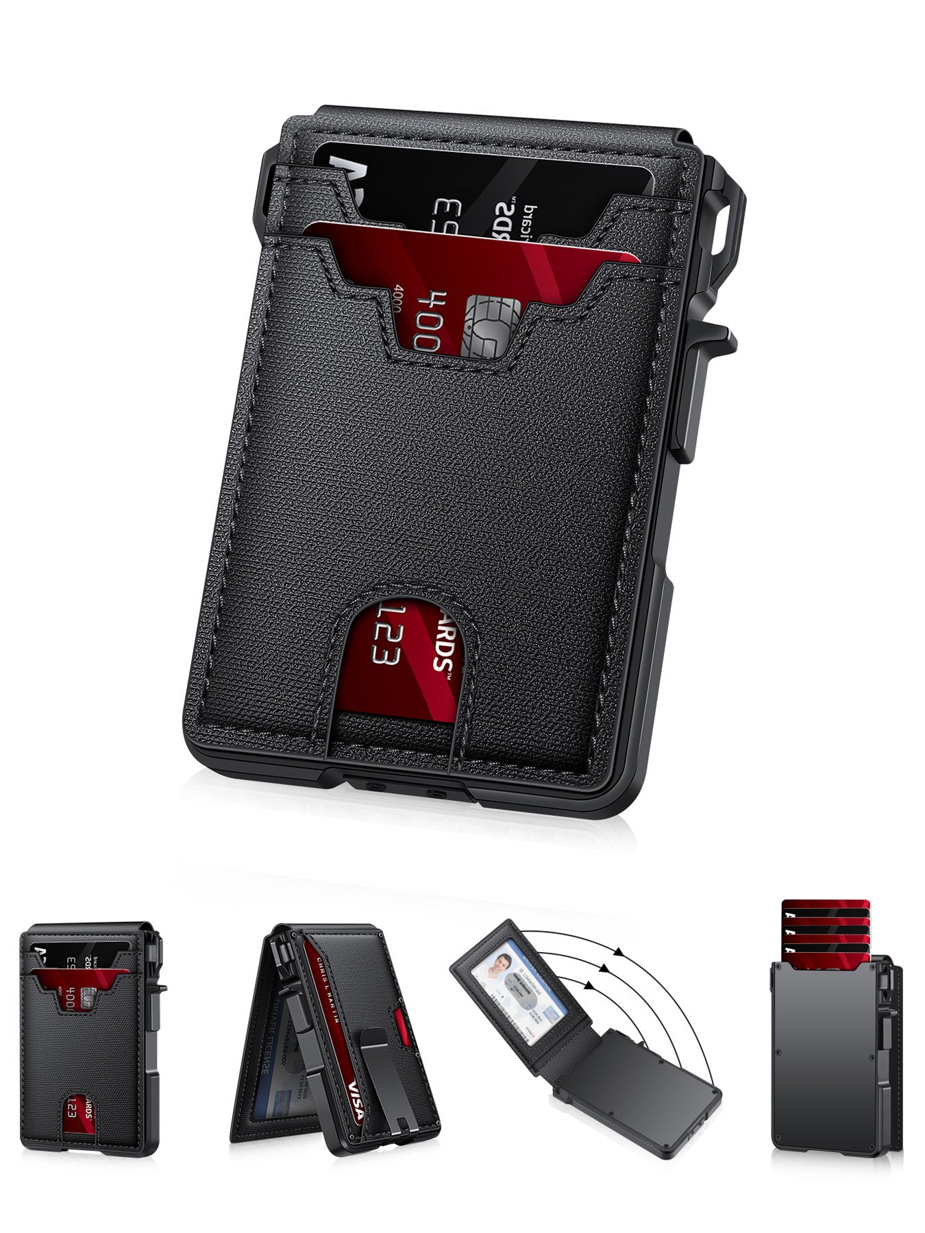 Fashionable Bi-fold RFID Wallet With Quick-pop Card Extraction Feature