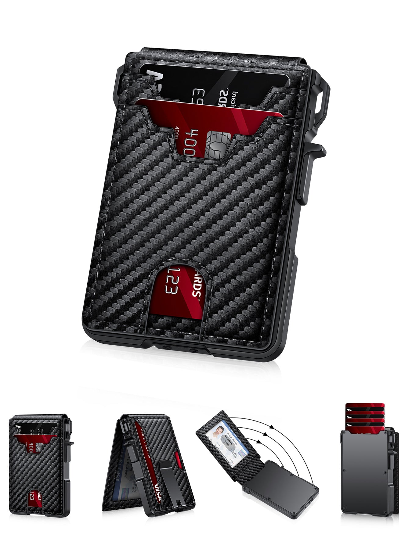 Fashionable Bi-fold RFID Wallet With Quick-pop Card Extraction Feature