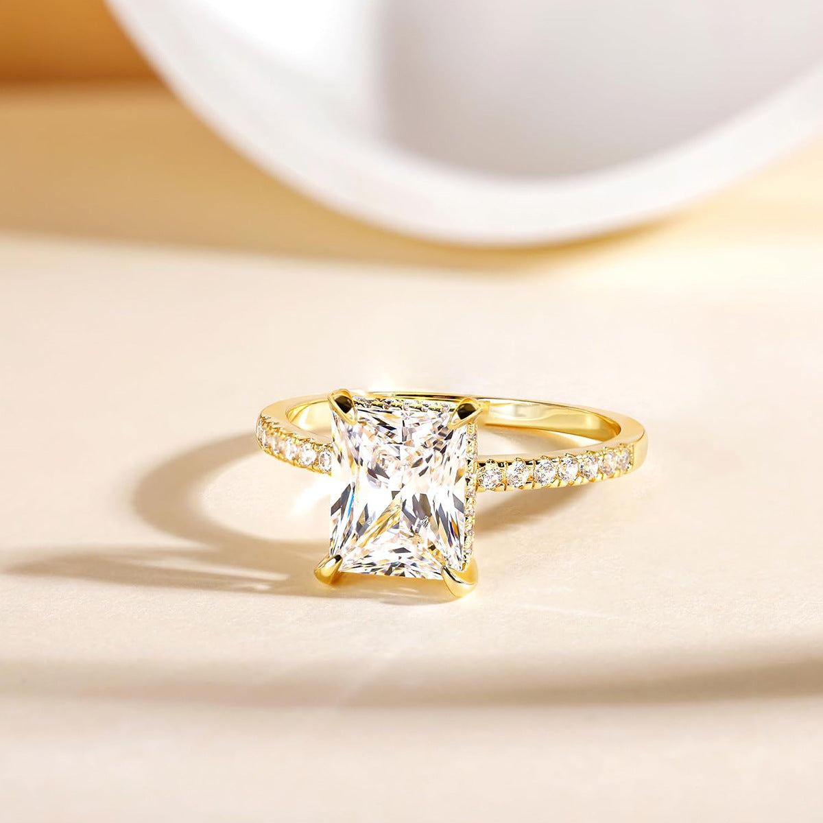 Rectangular White Ring