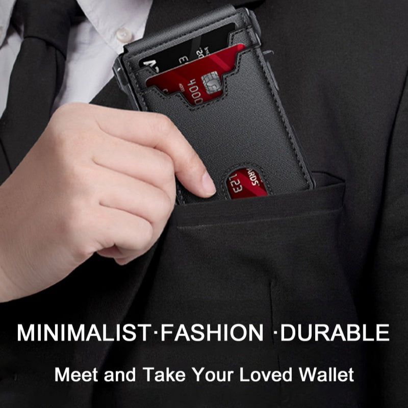 Fashionable Bi-fold RFID Wallet With Quick-pop Card Extraction Feature