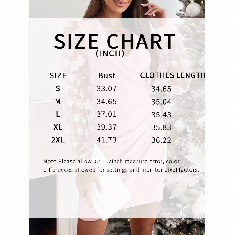 Women's Lace Long Sleeve V Neck Pleated Party Club Cocktail Bodycon Mini Dress